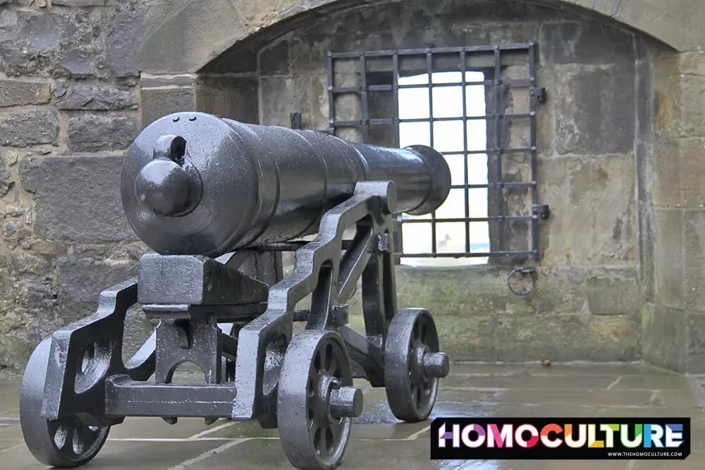 A cannon inside Edinburgh Castle. 