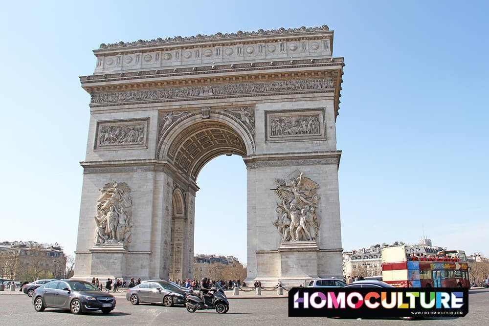 The Arc De Triomphe, in Paris, France. 