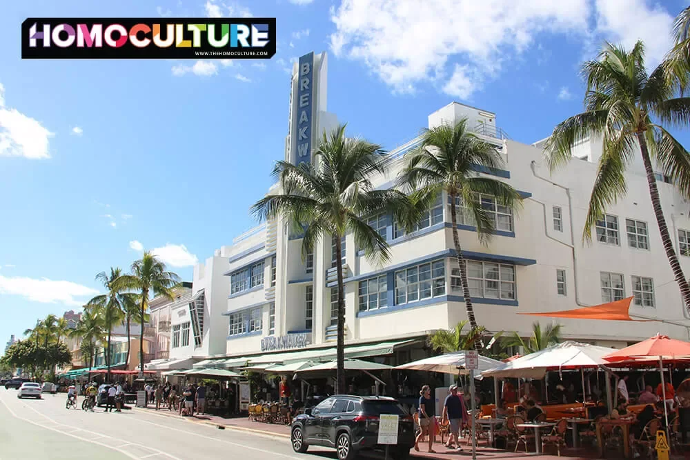 Art deco hotels along South Beach in Miami Beach, Florida. 