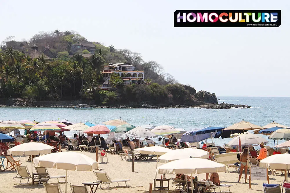 Beach chairs and umbrella's along the beach in the magic town of Sayulita, Mexico.