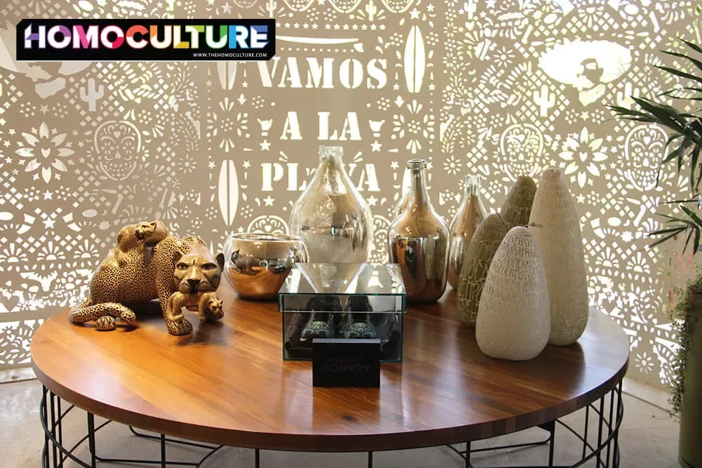 A table displaying local artisan crafts at the W Hotel Punta De Mita. 