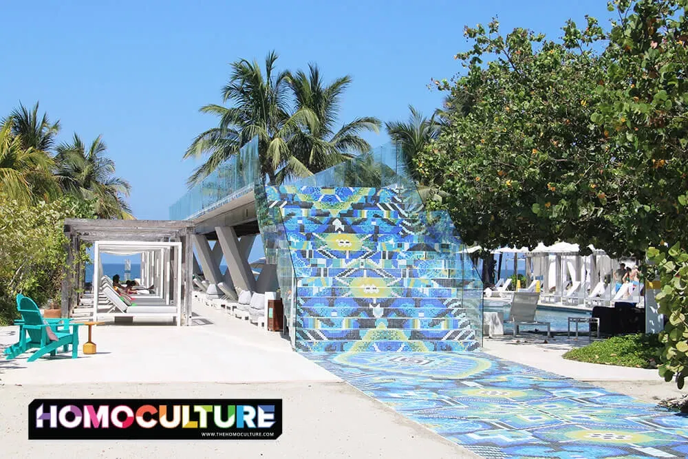 A mosaic staircase and catwalk at the W Hotel Punta De Mita.