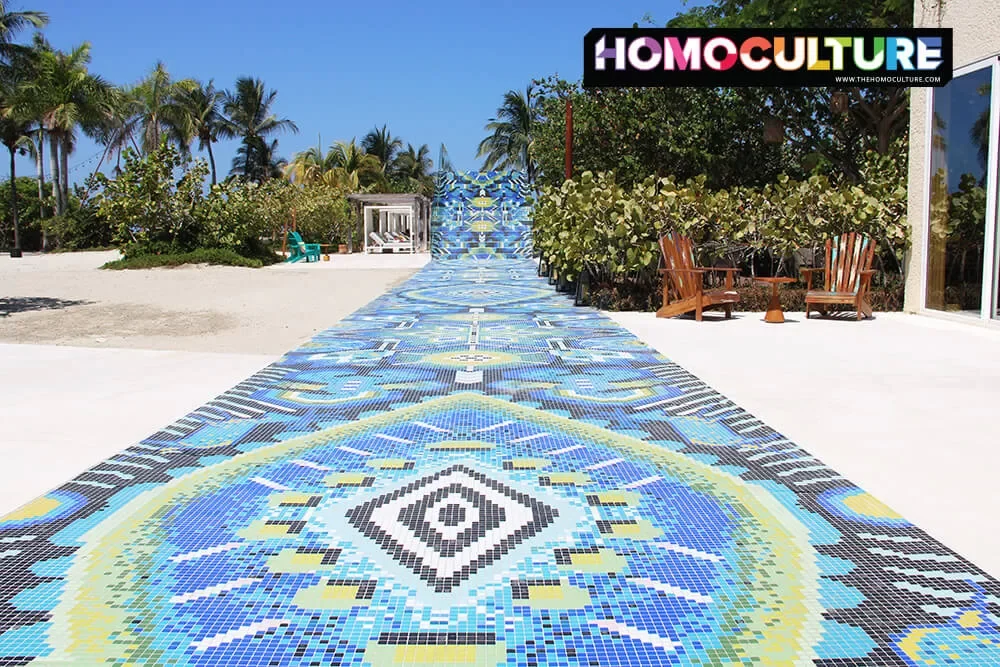 A mosaic pathway and staircase at the W Hotel Punta De Mita. 