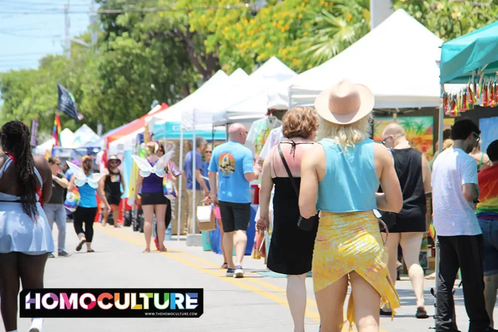 People exploring the vendors at the 2023 Key West Pride Street Fair. 