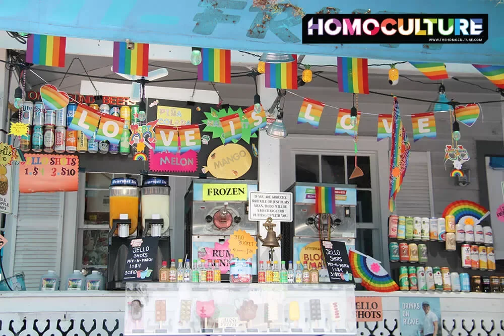A local Key West business decorated for Key West Pride 2023. 
