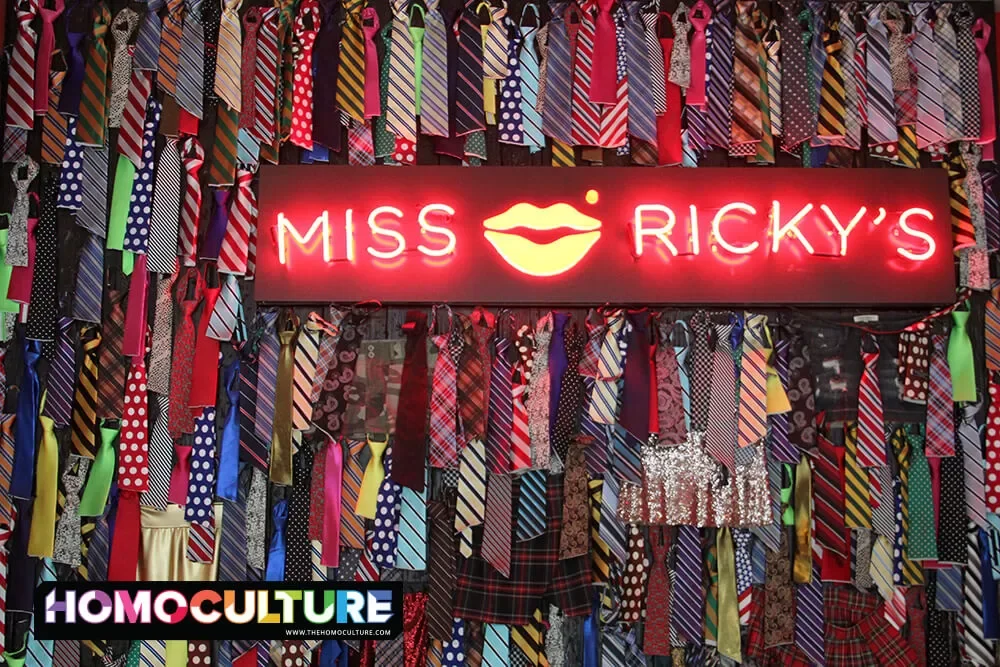 The entryway neon sign at Miss Rocky's inside the Virgin Hotel Chicago.