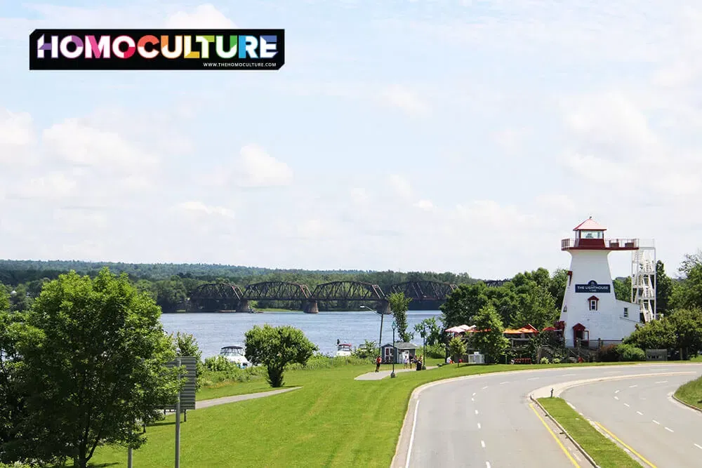 A lighthouse overlooking the river in Fredericton, New Brunswick. 