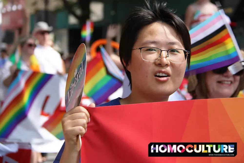 People proudly marching in the 2023 Fredericton Pride parade. 