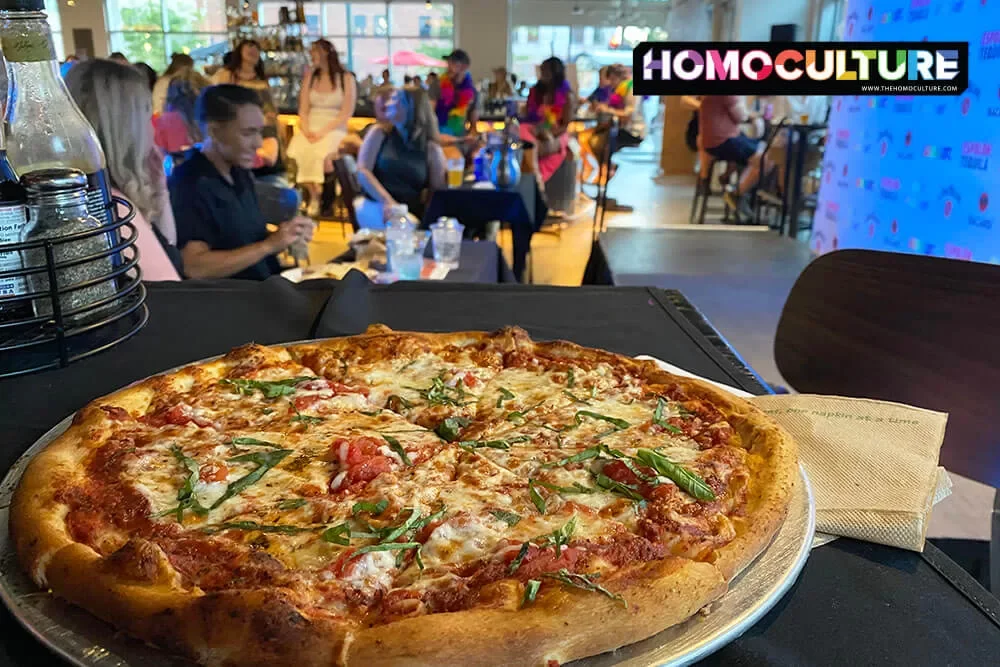 A large pizza served at Denver Milk Market. 