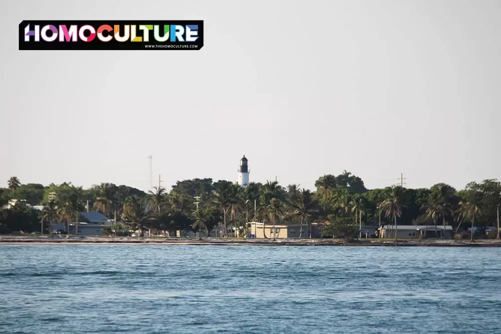 The Kimpton Lighthouse in Key West, Florida, seen from the ocean.