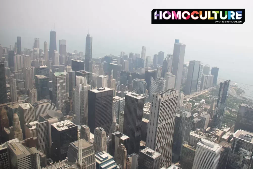 a view of downtown Chicago from the Willis Tower.