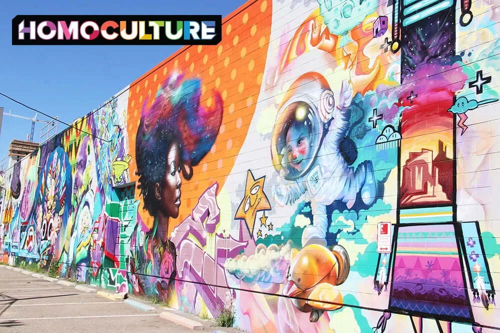 A colorful mural in downtown Denver, Colorado. 