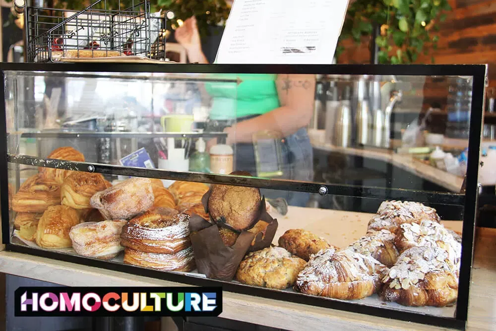 A case full of pastries at a coffee shop in Denver, Colorado. 