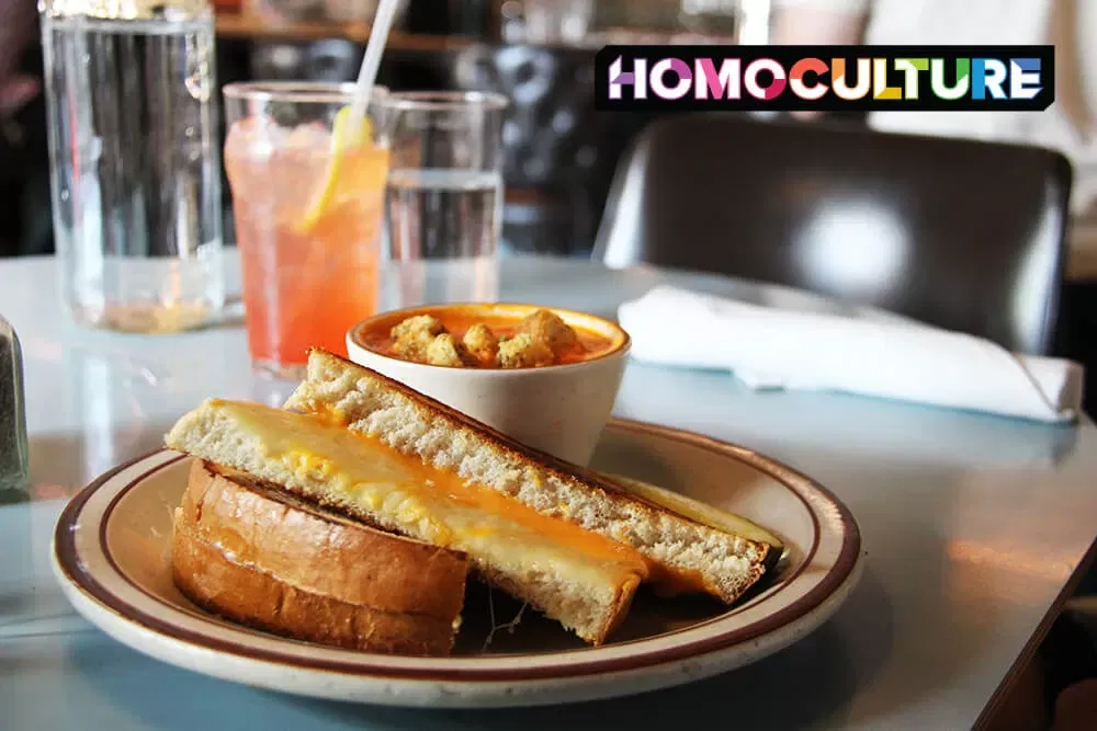 A classic grilled cheese sandwich and tomato soup at Stuben's Diner in Denver, Colorado. 