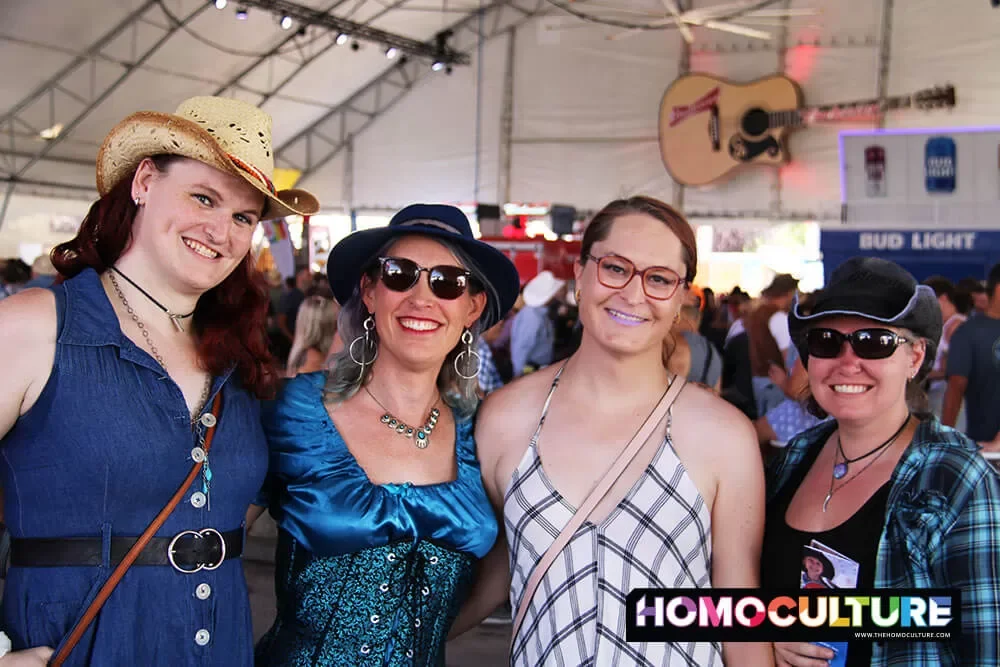 Transgender friends attending Pride Day at the 2023 Calgary Stampede. 