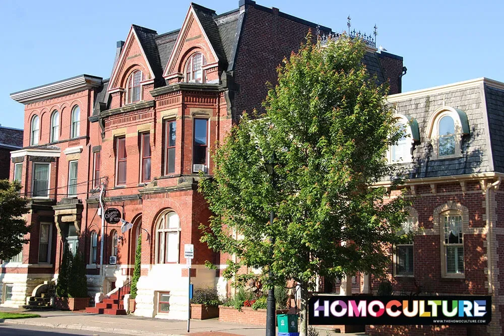 Historic brick buildings in St John, New Brunswick.