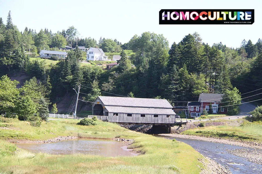 A covered bride in St. Martins, New Brunswick. 