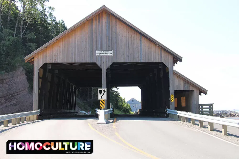 A new, modern, double-lane bridge in St. Martin, New Brunswick. 