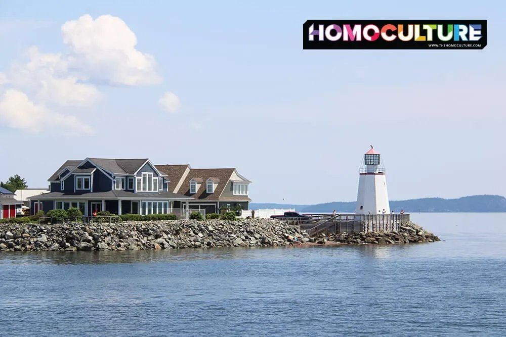 A lighthouse on the point of St. Andrews by the Sea in New Brunswick, Canada.