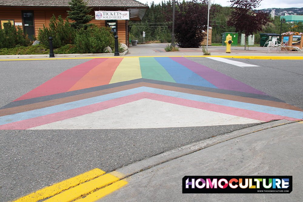 Progressive Pride Flag Crosswalk - Whitehorse, Yukon