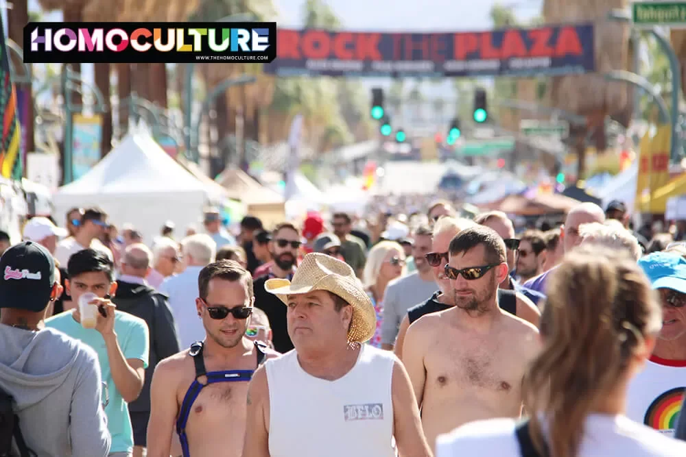 A massive crowd at the 2022 Palm Springs Pride Festival on Palm Canyon Drive. 