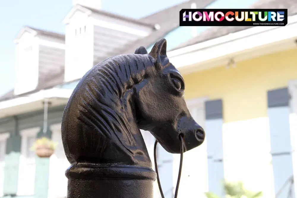 A decorative hitching post in the French Quarter of New Orleans. 