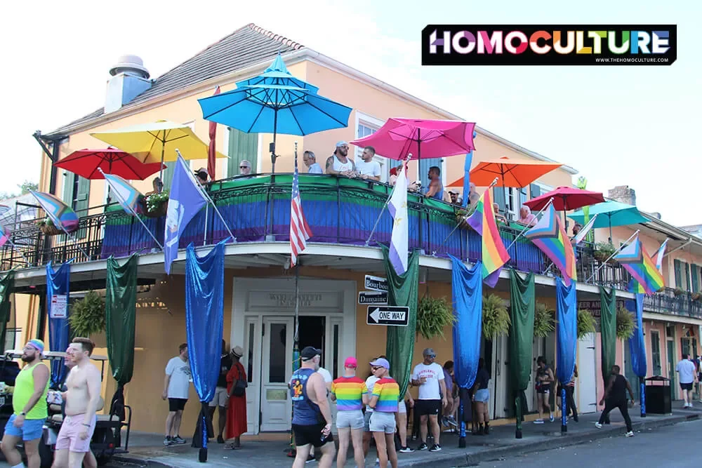 A gay bar on Bourbon Street in New Orleans.