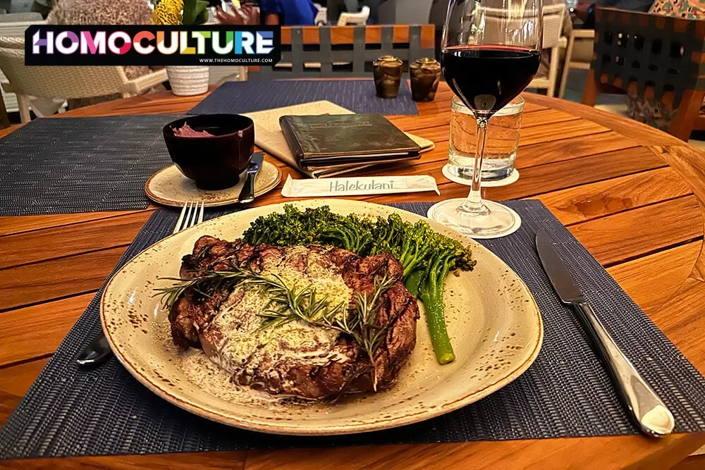 A 16 oz steak at House Without a Key restaurant in the Kalekulani Resort.