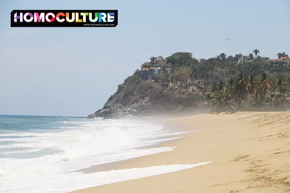 Waves crashing on a beach in Nayarit, Mexico. 