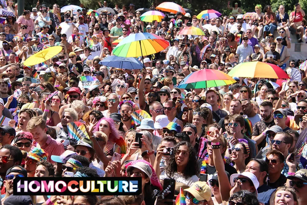 A large crowd of people attend the 2023 Denver PrideFest in Denver, Colorado. 