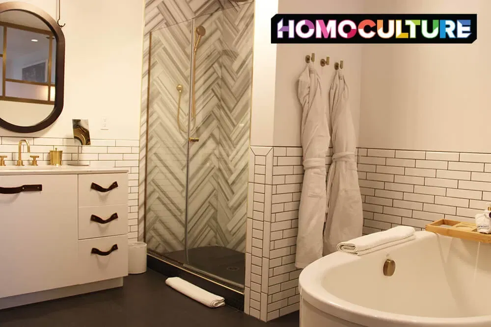 A deep soaker tub in a guest room at the Halcyon, a Hotel in Cherry Creek, in Denver, Colorado.