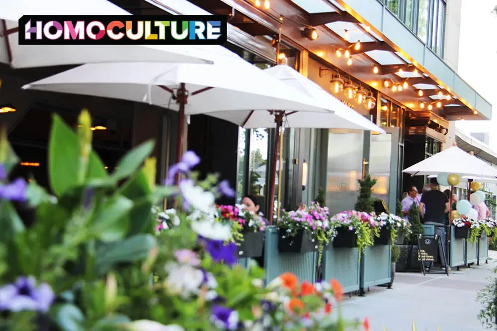 A sidewalk cafe at the Halcyon, a Hotel in Cherry Creek, in Denver, Colorado. 