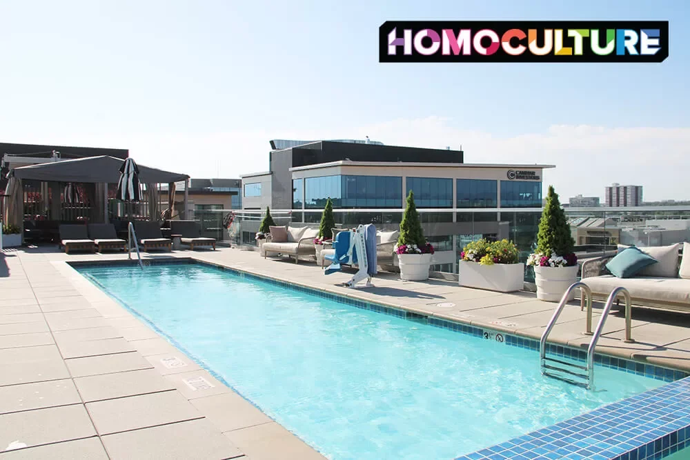 The rooftop pool at the Halcyon, a Hotel in Cherry Creek, in Denver, Colorado. 
