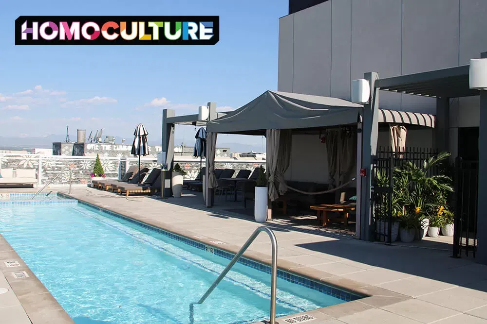 The rooftop pool at the Halcyon, a Hotel in Cherry Creek, in Denver, Colorado. 