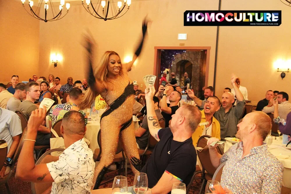 A drag queen performs during the Drag Brunch fundraiser at Gay Wine Weekend 2023. 