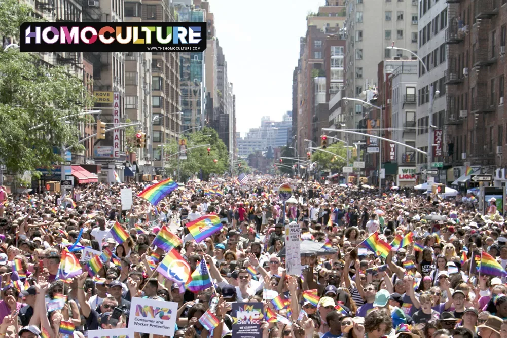 The NYC Pride march in New York City, New York. 