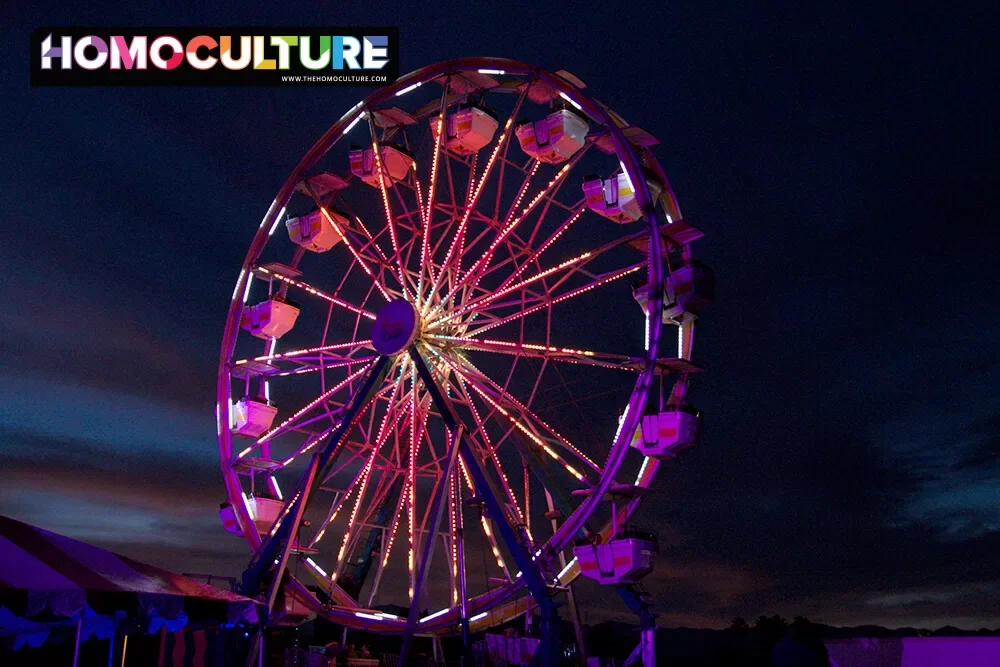 The ferris wheel at White Party Palm Springs T-Dance. 