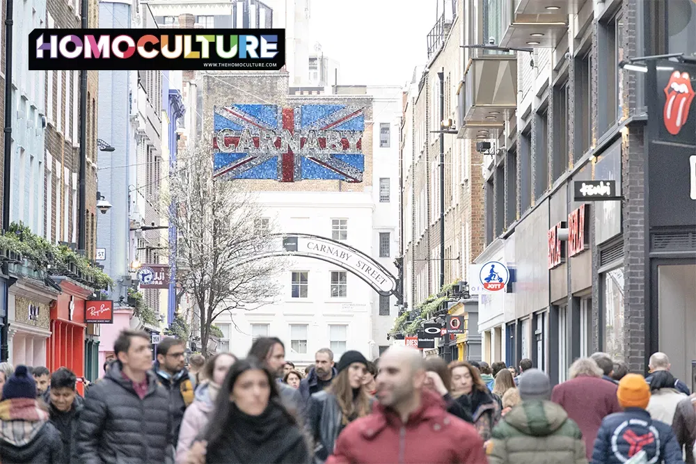 Carnaby Street in the Soho district of central London. 