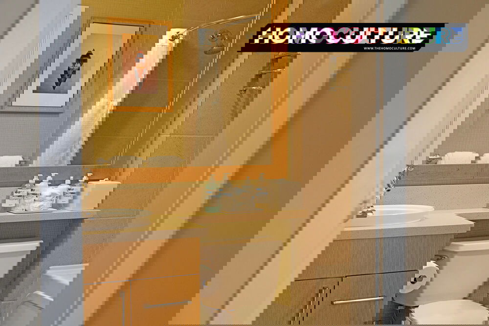 Watermark Beach Resort bathroom with modern vanity, shower, and guest amenities in Osoyoos BC